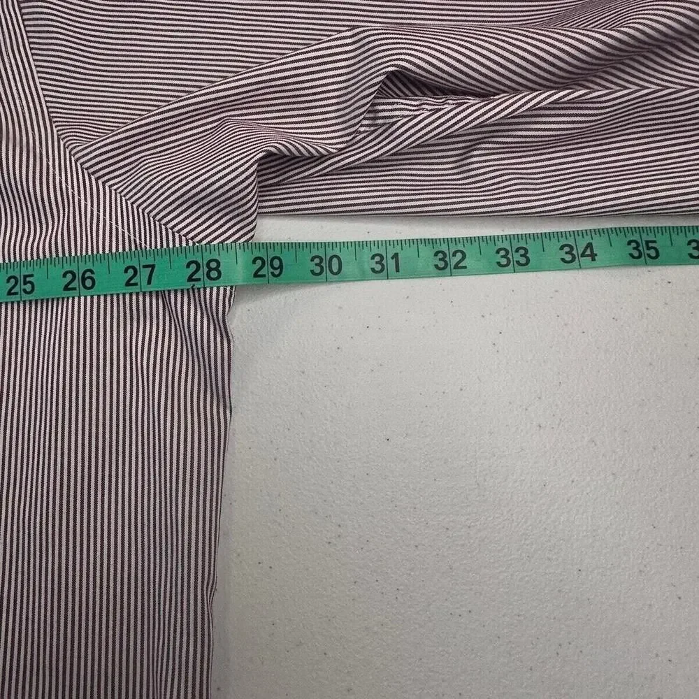 IZOD Striped Button Down Collared Long Sleeve Shirt Size XXL 80s‎ 2-Ply Pinpoint